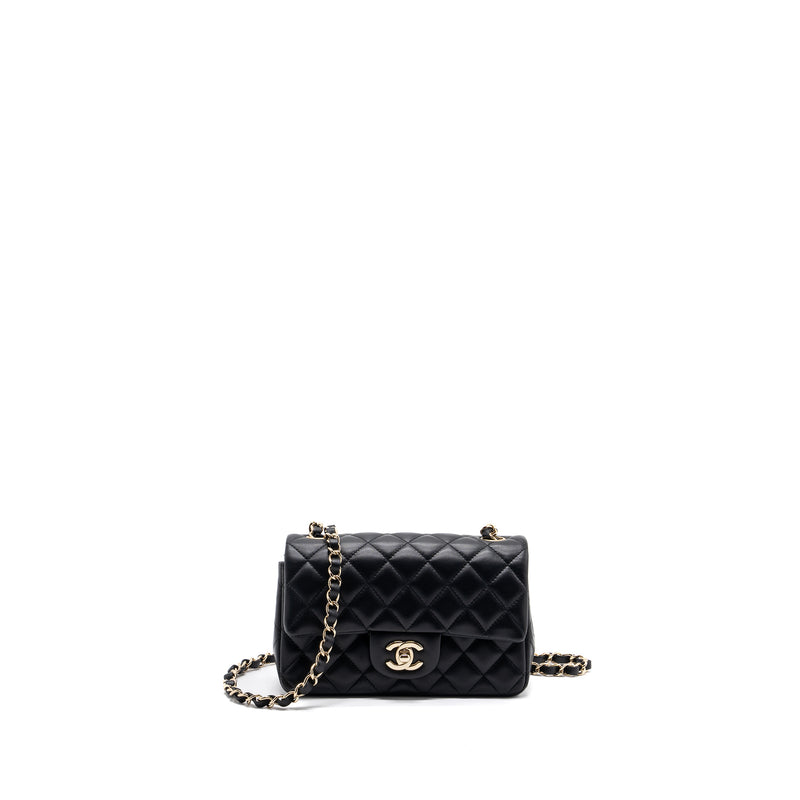 Chanel mini rectangular Flap Bag Lambskin Black LGHW