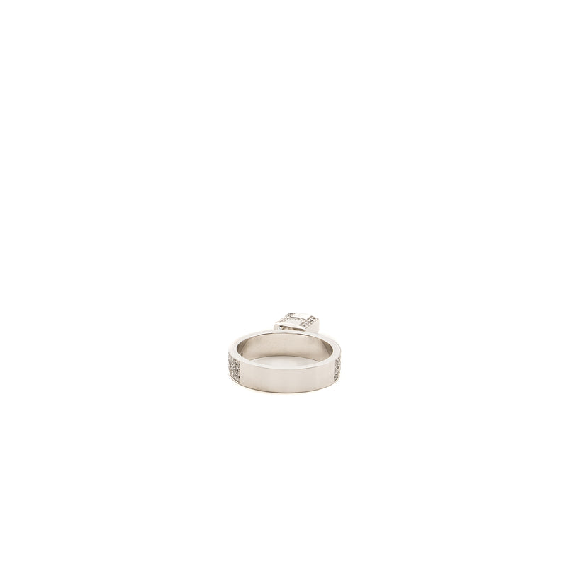 Hermes Size 50 Kelly Cadenas Ring, Medium Model White Gold