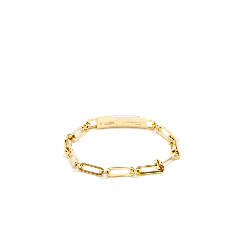 Hermes Size ST Kelly Chaine Bracelet Small Model, Yellow Gold/Diamonds