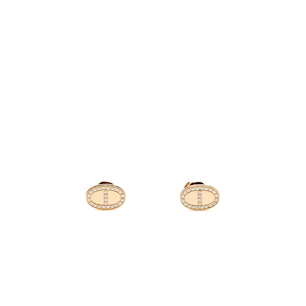 Hermes Chaine D’Ancre Earrings Rose Gold, Diamonds