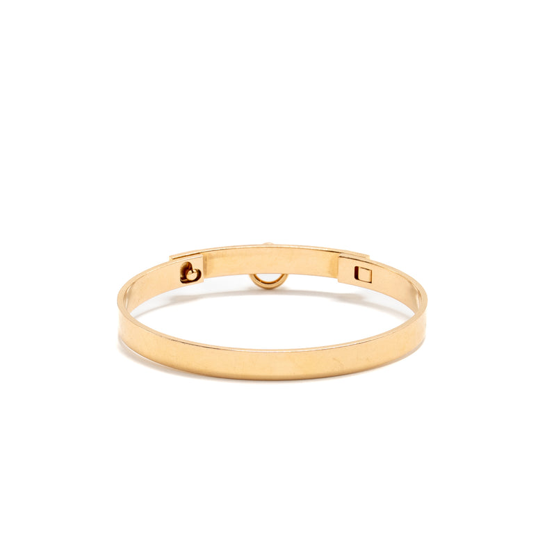 Hermes Size SH Collier de Chien Bracelet, Small Model, Rose Gold/Diamonds