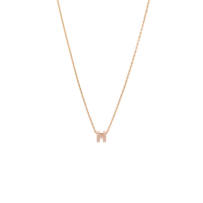 Hermes mini pop H pendant rose dragee RGHW