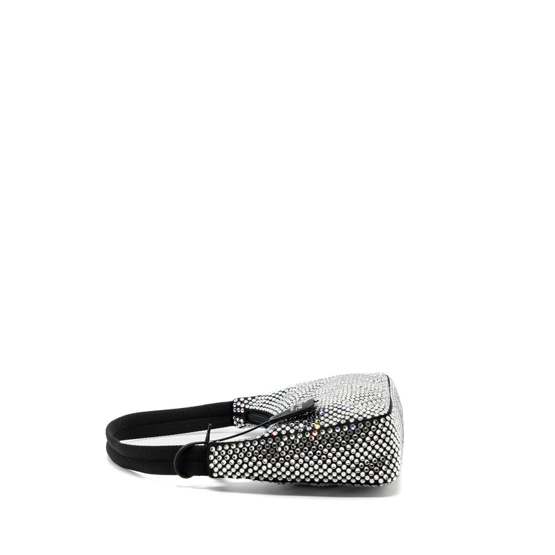 Prada reedition 2000 mini bag satin with crystal black SHW