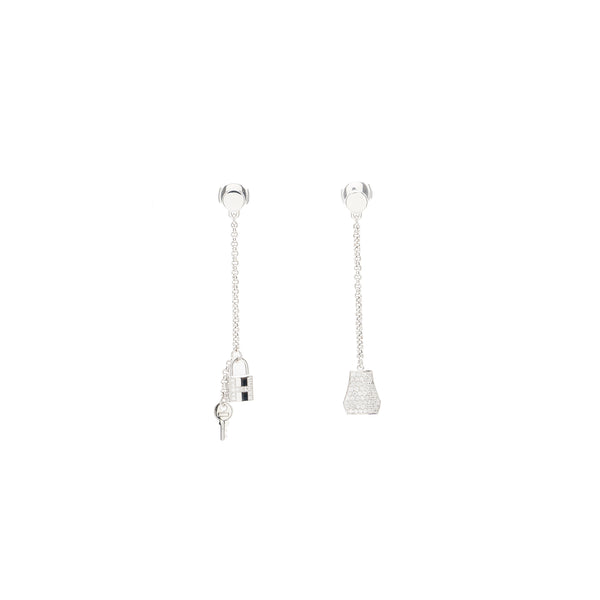 Hermes Kelly Clochette Earrings White Gold, Diamonds