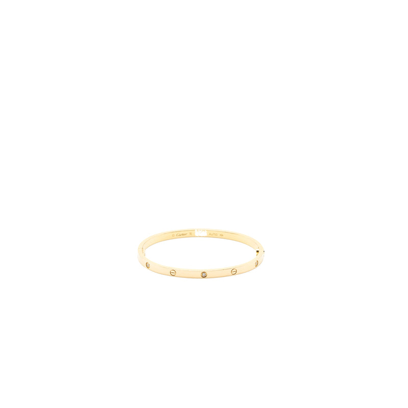 Cartier Size 16 Love Bracelet Small Model Yellow Gold 6 Diamonds