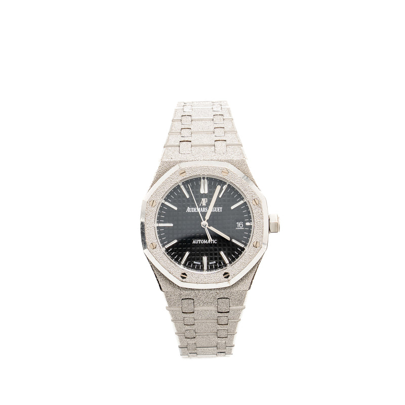 Audemars Piguet Royal Oak 37mm Frosted White Gold, Black Dial, Model: 15454BC.GG.1259BC.03