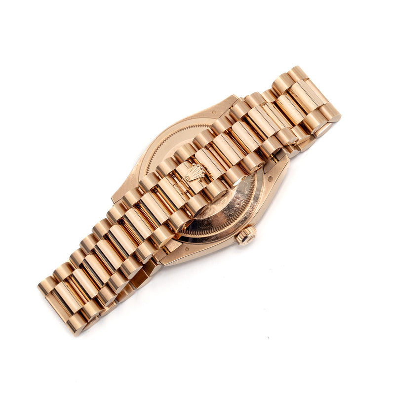 Rolex Day-date 36mm everose gold with rose color, diamond-set dial, Model: M128235-0009