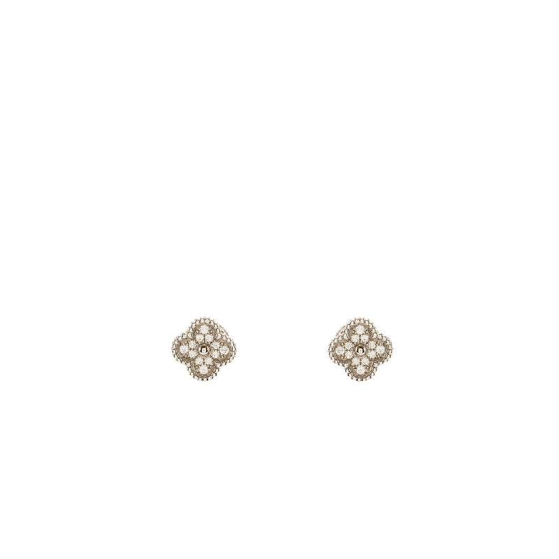 Van Cleef & Arpels Sweet Alhambra Earstuds White Gold, Diamonds