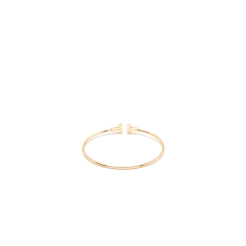 TIFFANY T SMALL NARROW WIRE BRACELET 18K ROSE GOLD