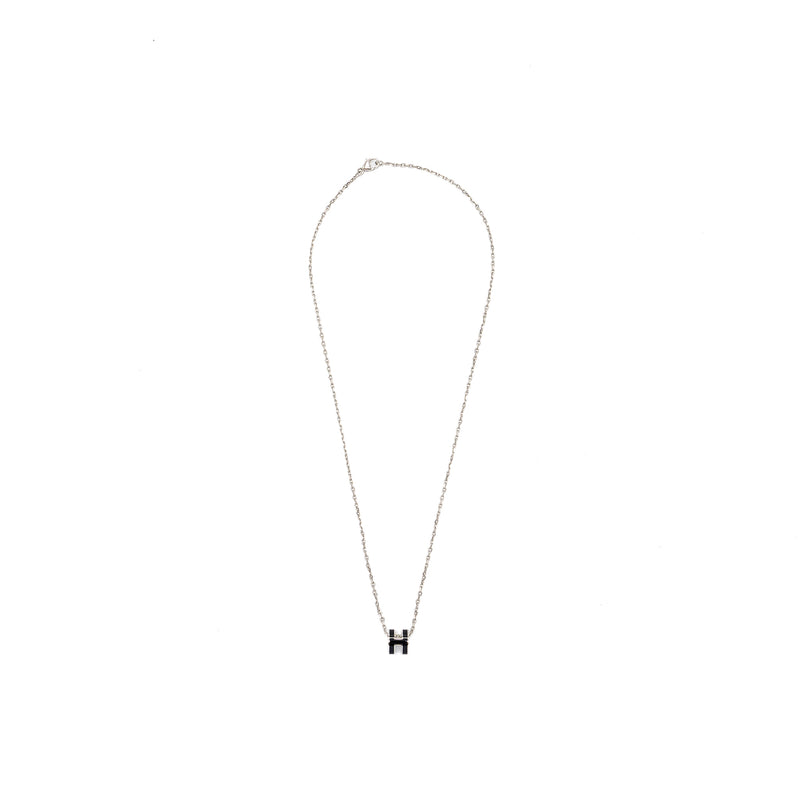 Hermes mini pop H pendant black SHW