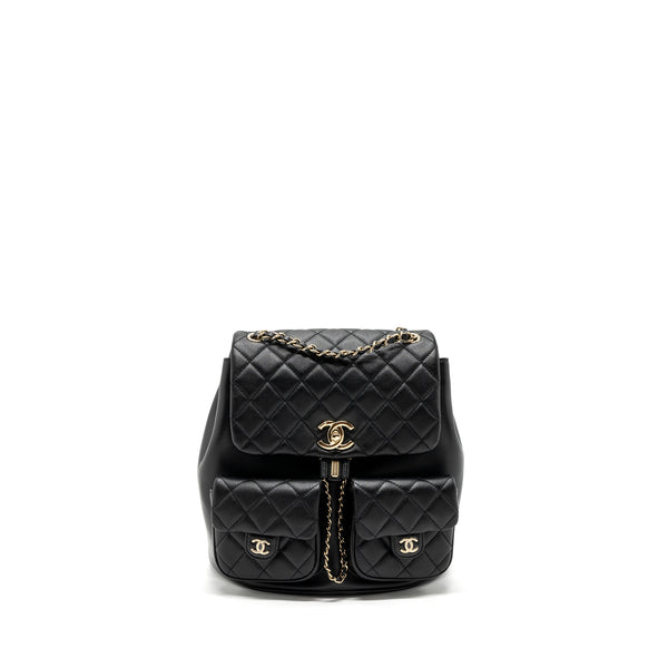 Chanel 23A Triple Pack Backpack Calfskin Black LGHW (microchip)