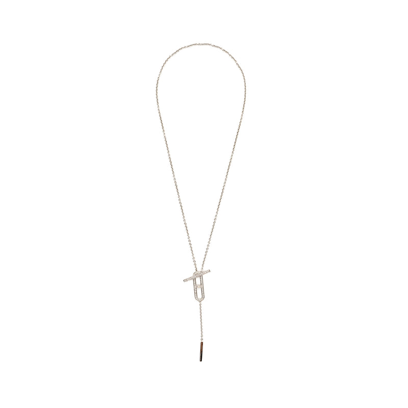 Hermes Size ST Ever Chaine D’Ancre Lariat Necklace White Gold,Diamonds