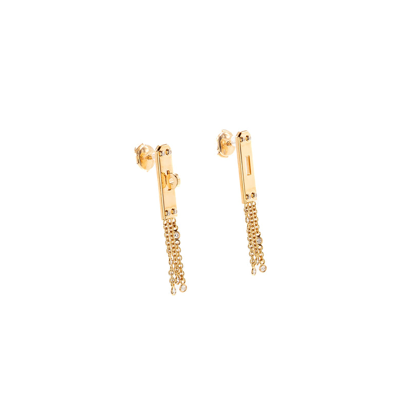 Hermes Kelly Gavroche Earrings rose gold, diamonds