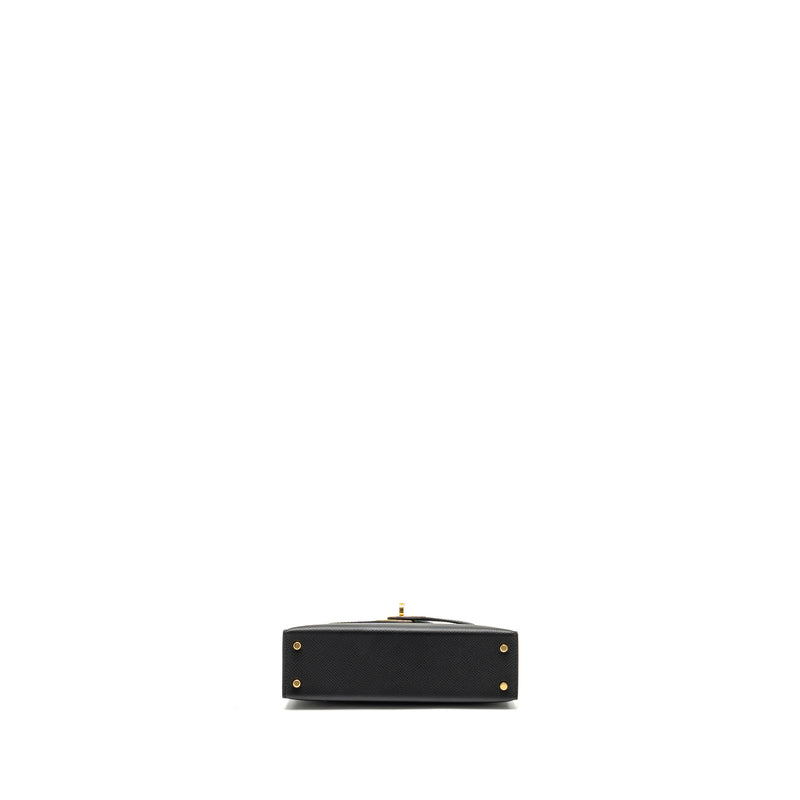 Hermes Mini Kelly II Epsom Black GHW Stamp B