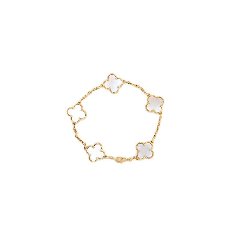 Van Cleef & Arpels Vintage Alhambra 5 Motifs Mother Of Pearl Yellow Gold