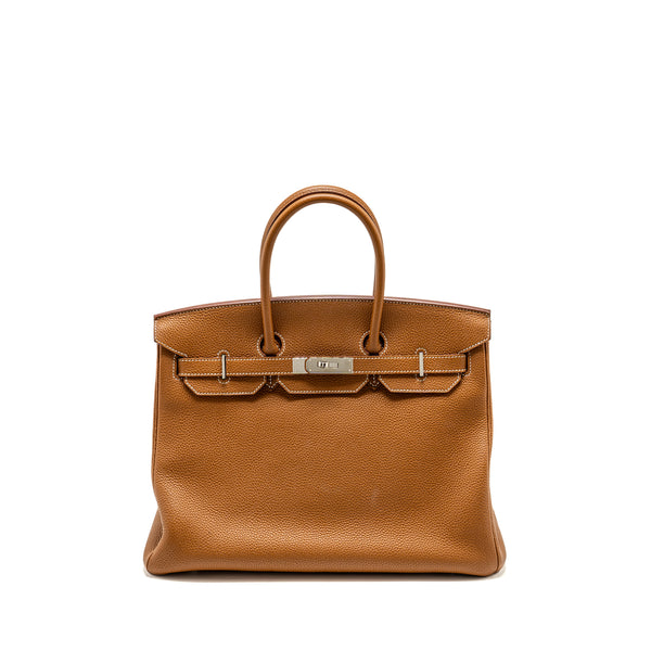 Hermes Birkin 35 Togo Gold SHW Stamp Square R