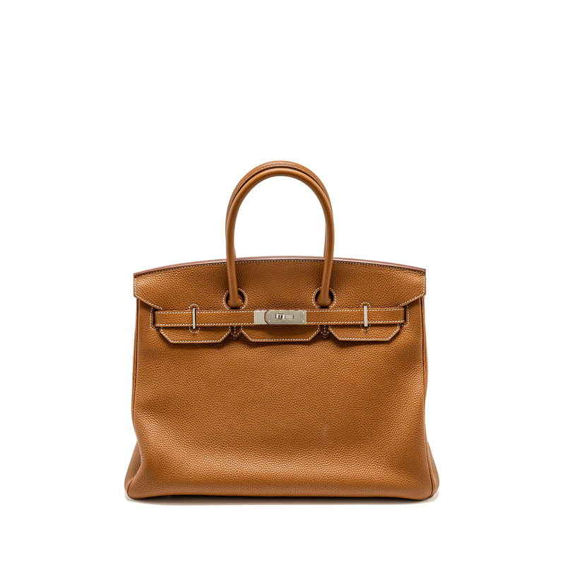 Hermes Birkin 35 Togo Gold SHW Stamp Square R