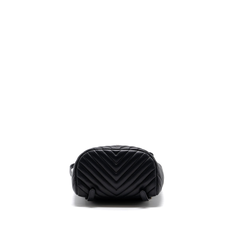 Chanel Small Urban Spirit Backpack Chevron Calfskin Black SHW