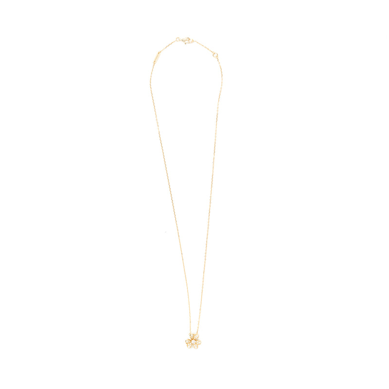 Van Cleef & Arpels Frivole Pendant, Mini Model Yellow Gold Diamonds
