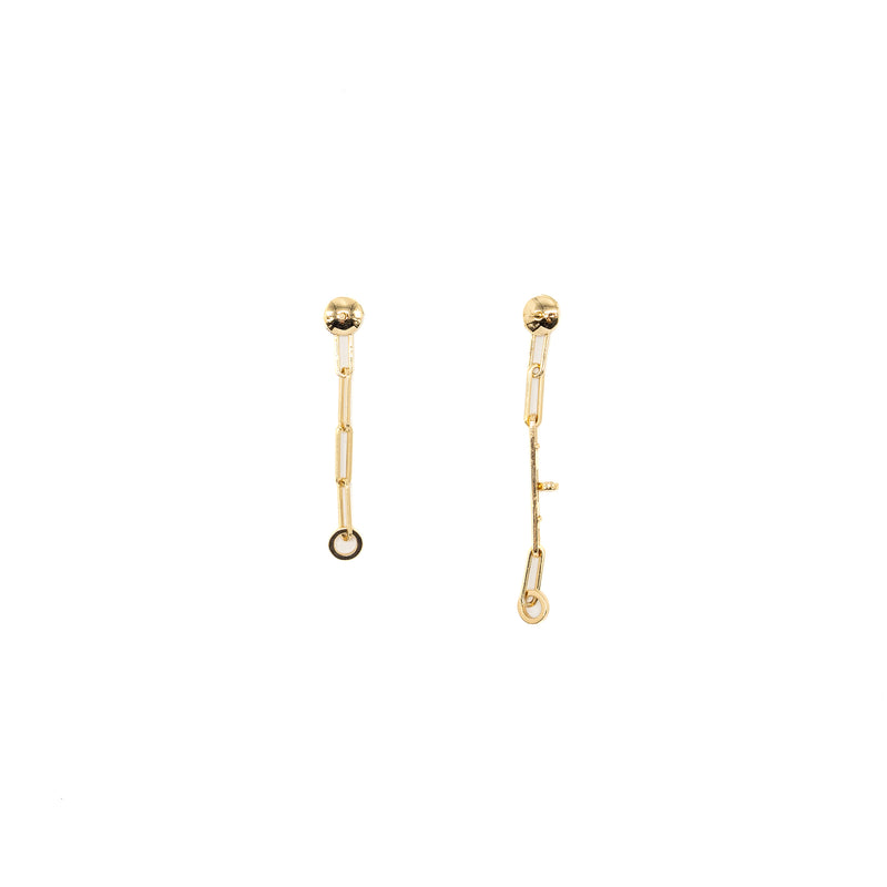 Hermes Kelly Chaine Earrings Very Small Model Yellow Gold