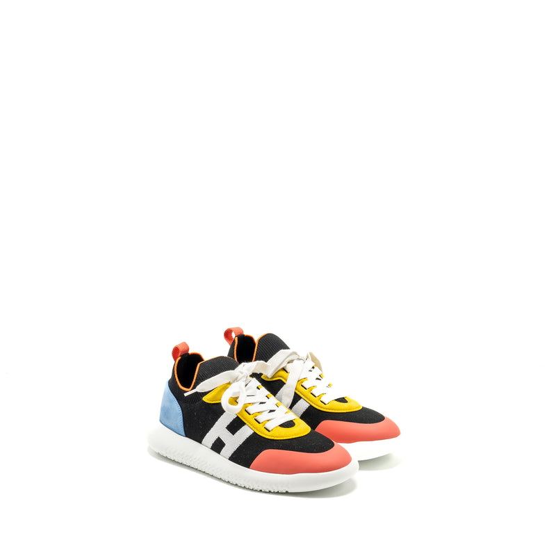 Hermes size 41 men crew Sneaker suede/chevre goatskin black/blue/multicolour