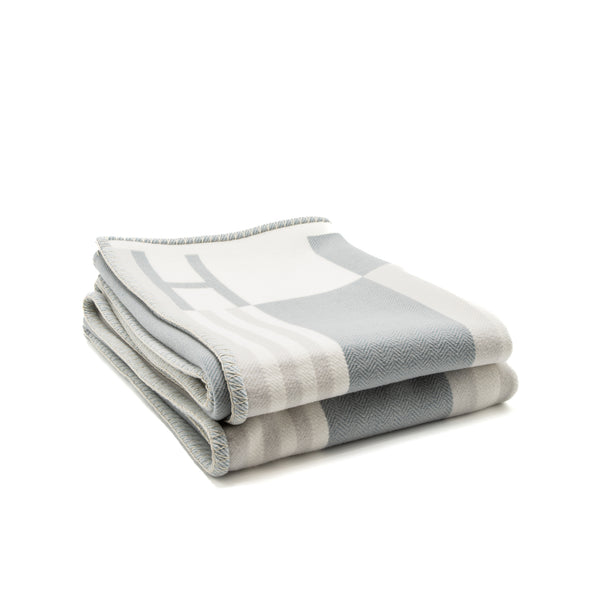 Hermes Ithaque Blanket Wool/Cashmere Gris/Perle