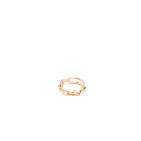 Hermes size 51 Chaine d'ancre Chaos ring, small model rose gold diamonds