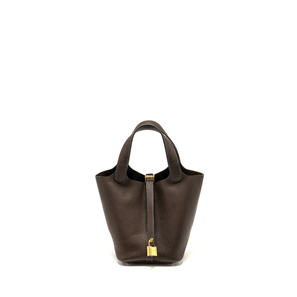 Hermes Picotin 18 Lock Bag Barenia Faubourg Ebene GHW Stamp U