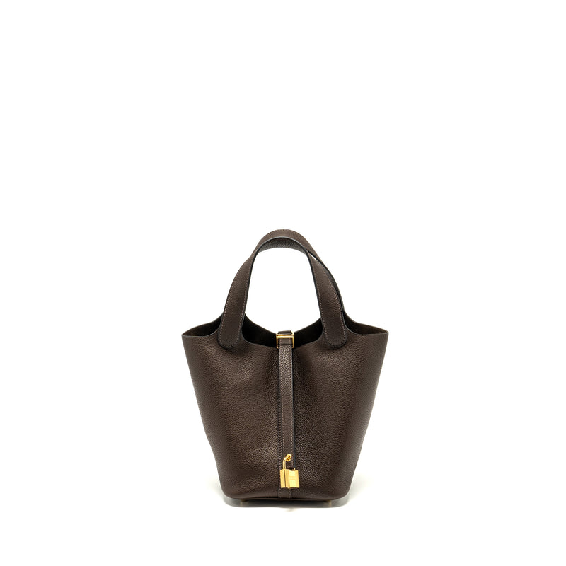 Hermes Picotin 18 Lock Bag Barenia Faubourg Ebene GHW Stamp U