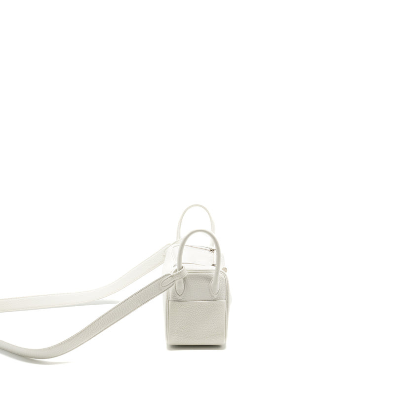 Hermes Mini Lindy Clemence New White SHW Stamp B