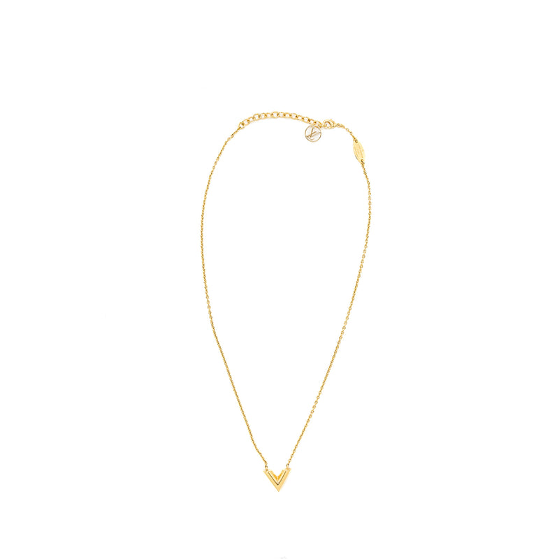 Louis Vuitton Essential V Necklace Gold Tone