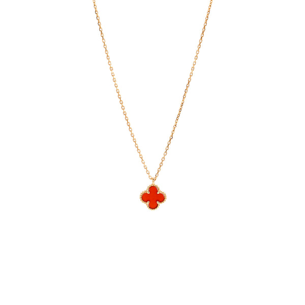 Van Cleef & Arpels Sweet Alhambra Pendant Rose Gold, Carnelian