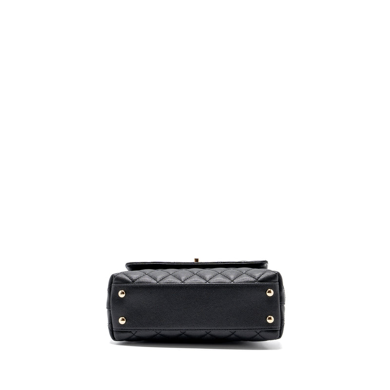 Chanel small coco handle caviar black LGHW (Microchip)