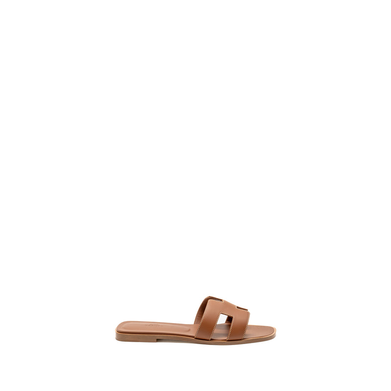 Hermes Size 39.5 Oran Sandals Calfskin Gold