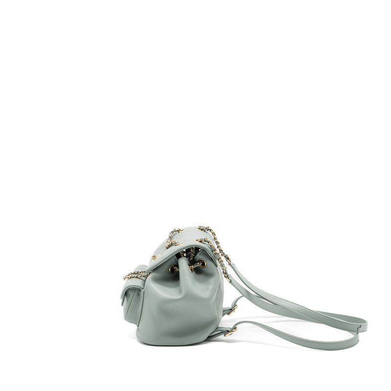 Chanel 23C Mini Duma Backpack Calfskin Light Grey LGHW (Microchip)