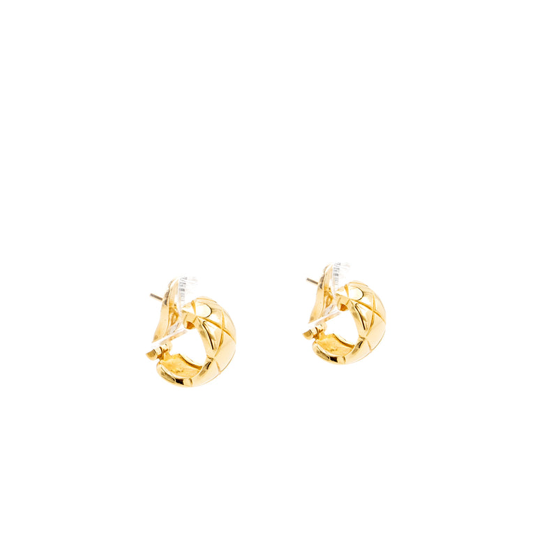 Chanel Coco Crush Earrings Quilted Motif, 18k Yellow Gold