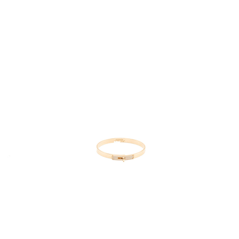HERMES Size SH Kelly Bracelet Rose Gold, Diamonds