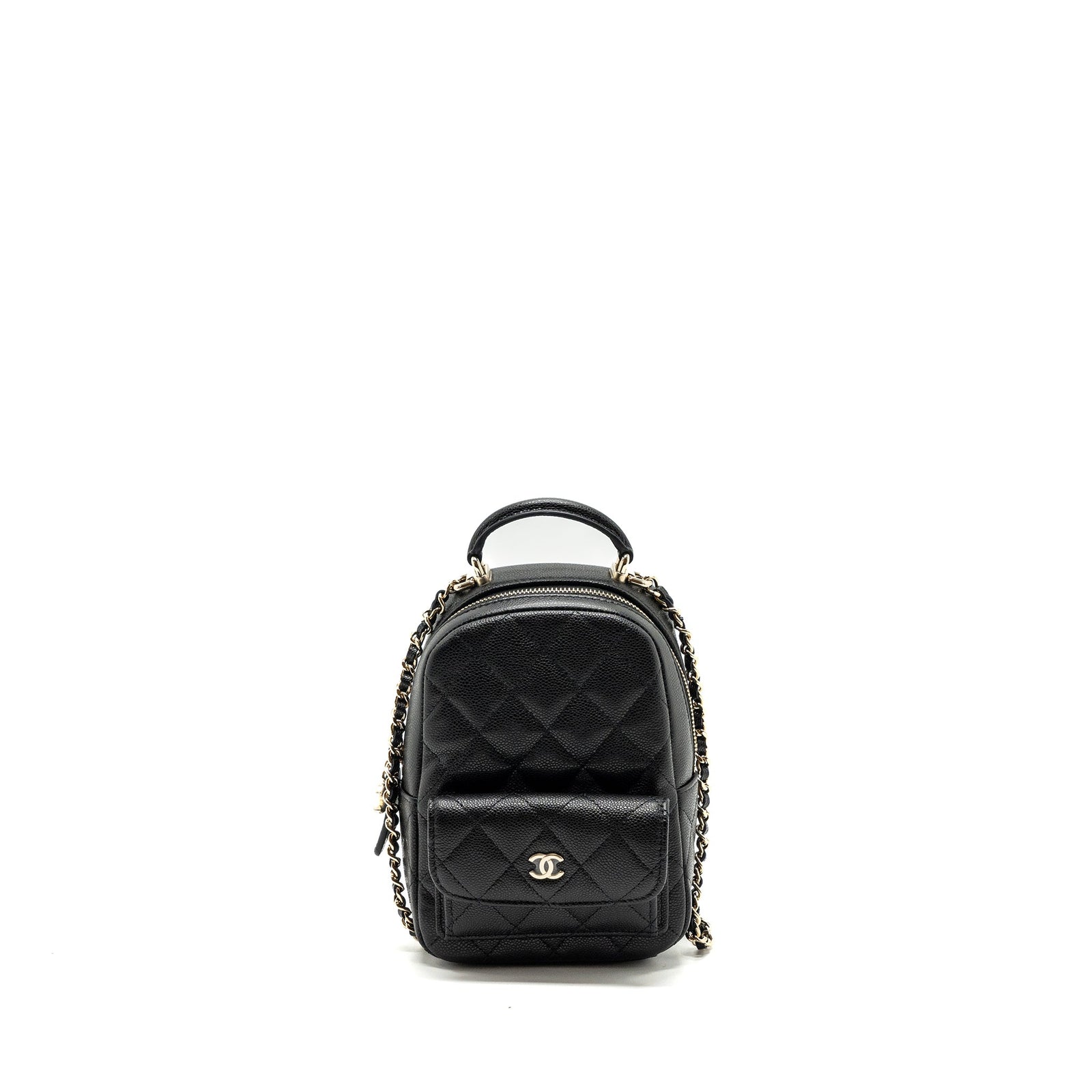 Chanel 24c Mini Backpack/Crossbody Bag Caviar Black LGHW
