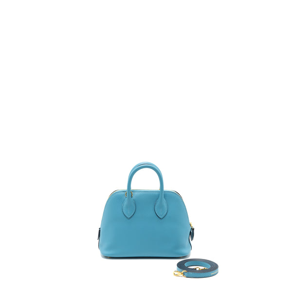 Hermes mini Bolide Evercolor P3 Blue du Nord GHW Stamp D