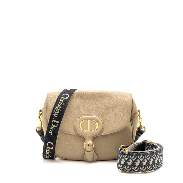 Dior Large Bobby Bag Grained Calfskin Beige GHW