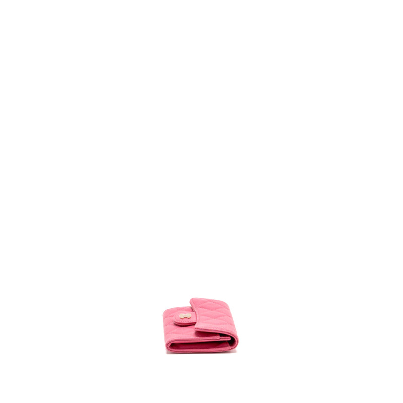 Chanel Classic flap card holder caviar pink GHW