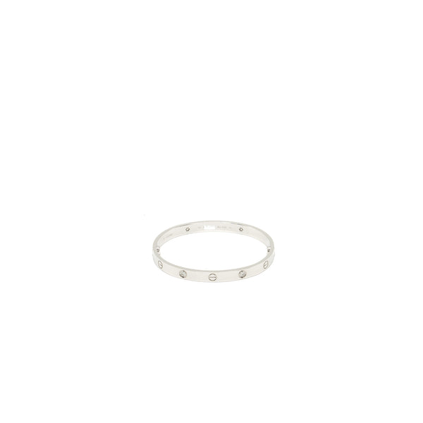 Cartier Size 18 Love Bracelet White Gold, 4 Diamonds