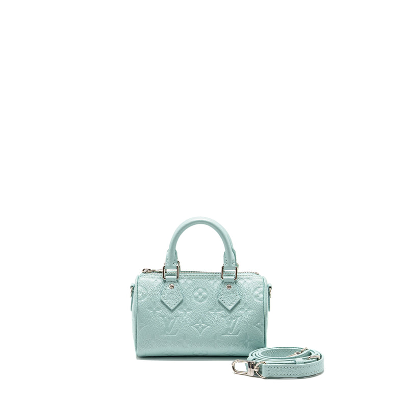 Louis Vuitton Nano Speedy Monogram Empreinte Leather Mint Green SHW