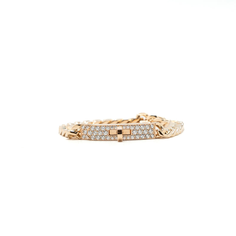HERMES Collier De Chien Diamonds 18k White Gold Bracelet SH