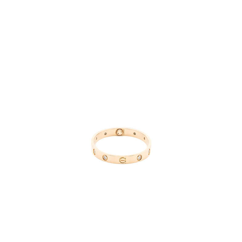 Cartier size 15 love bracelet rose gold with 10 diamonds