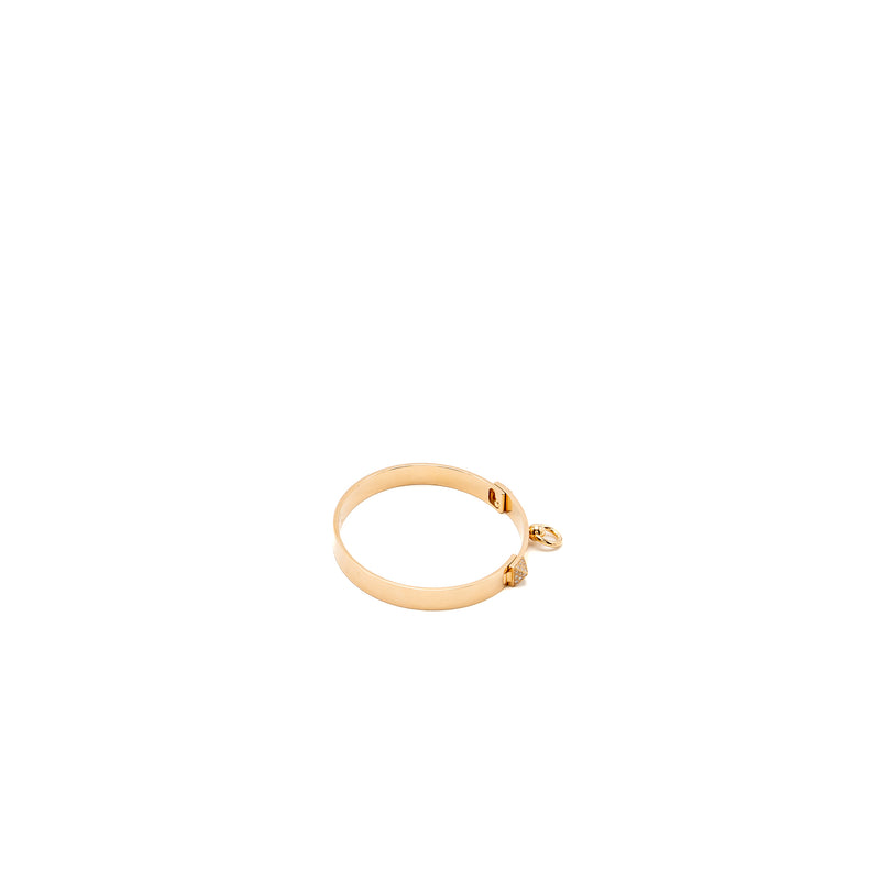 HERMES Size SH Collier De Chien Bracelet Small Model Rose Gold/Diamonds