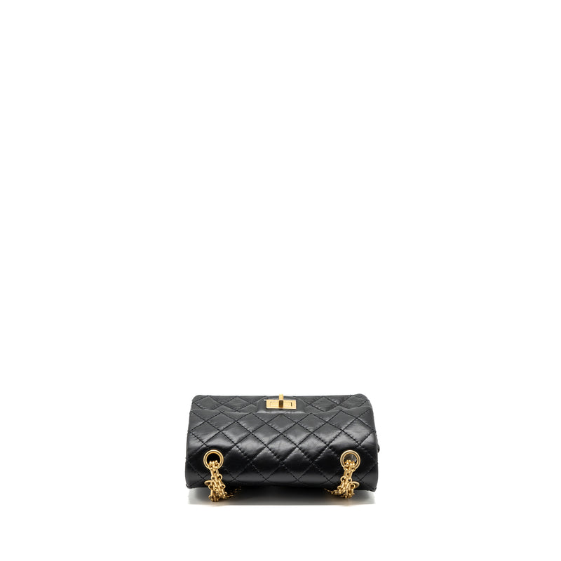 Chanel Mini 2.55 Reissue Aged Calfskin Black Brushed GHW(microchip)