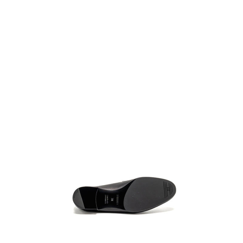 Hermes Size 38 Mocassin Paris Loafer Chevre Black SHW