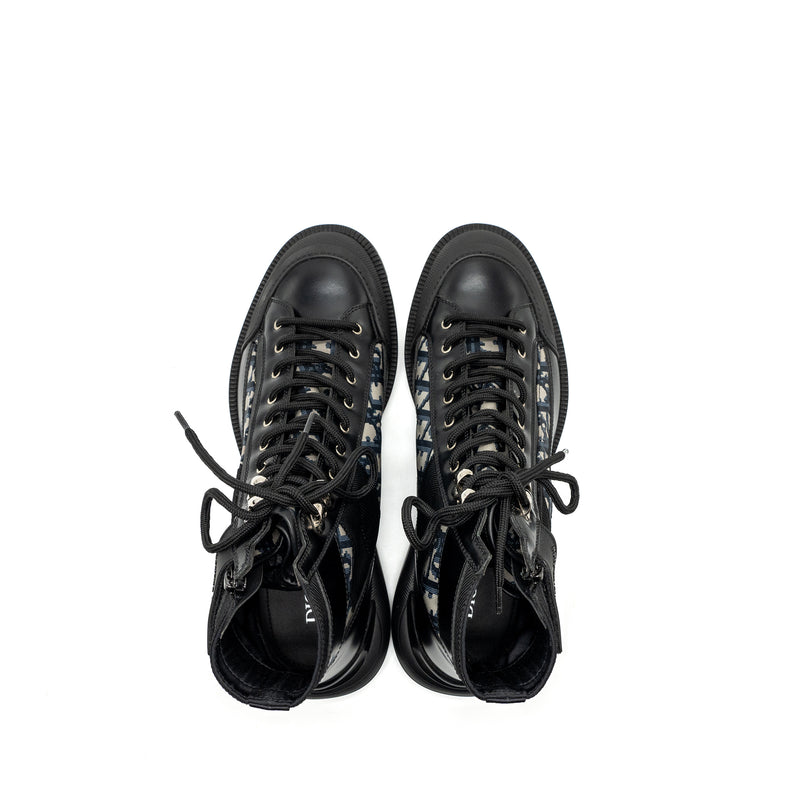 Dior size 42 combat mid top boots dior Blue oblique black SHW