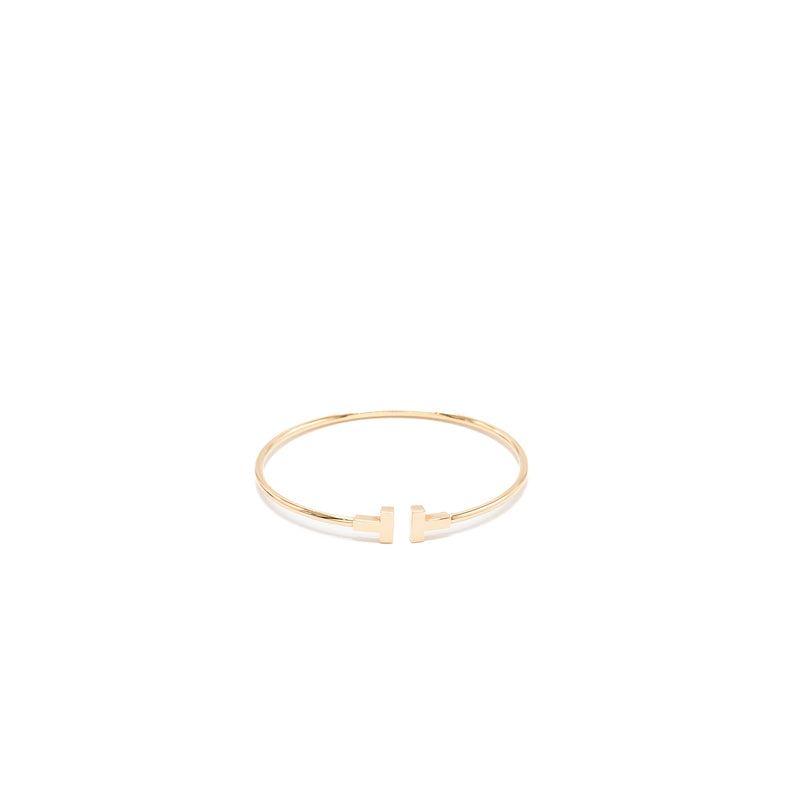 TIFFANY T SMALL NARROW WIRE BRACELET 18K ROSE GOLD